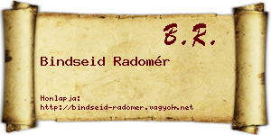 Bindseid Radomér névjegykártya